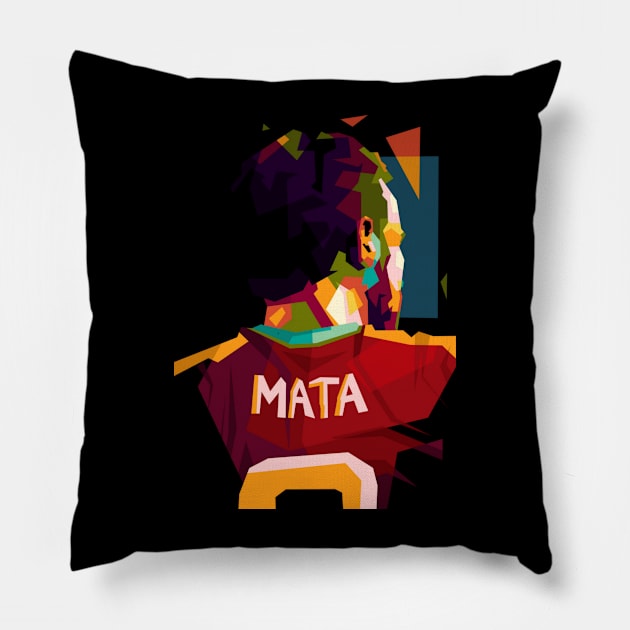 Juan Mata In Pop Art Pillow by animaperio pixel retro