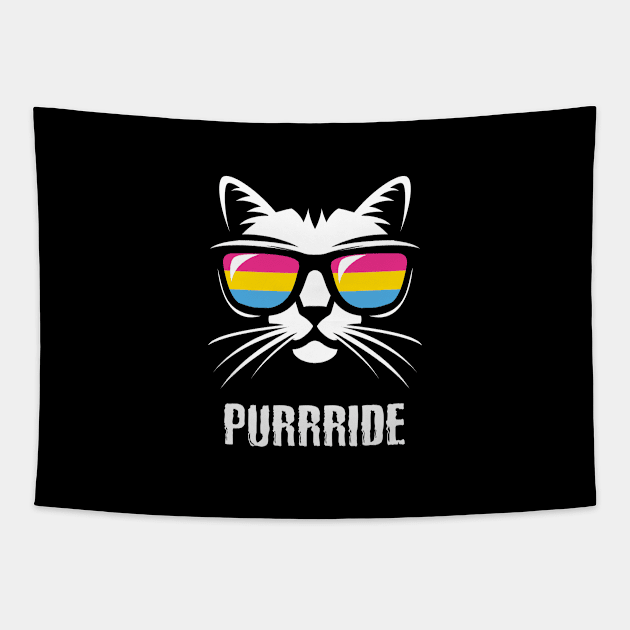 Pansexual Pride Flag Cat Sunglasses LGBT Equality Tapestry by BrightGift