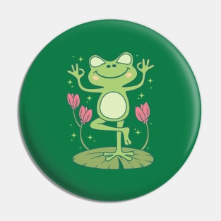 Yogi Frog Cottagecore Pin
