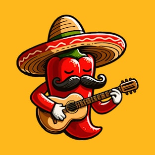 Red Hot Chilli Pepper Funny Cinco De Mayo Fiesta T-Shirt