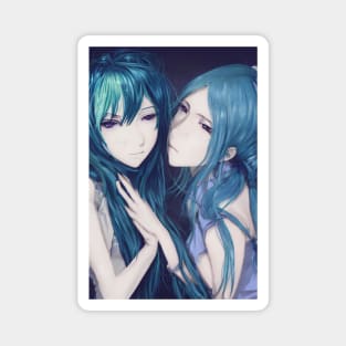 Two anime girls in love - lesbian or best girlfriend Magnet