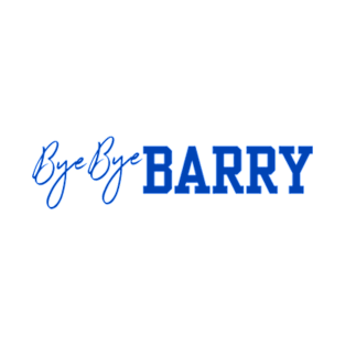 Bye Bye Barry - Color Blue Text T-Shirt