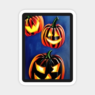 HALLOWEEN PUMPKINS SAYING HI Magnet