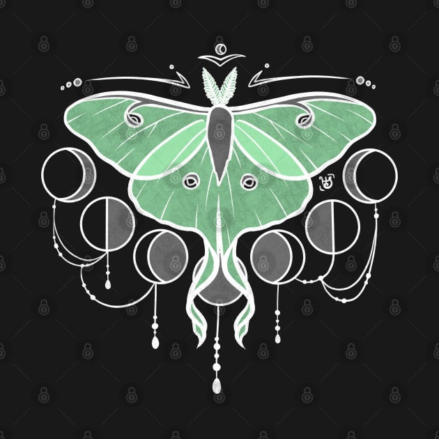 Midnight Luna Moth - green by heysoleilart