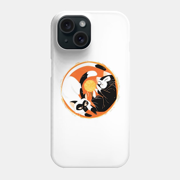 Yin Yang Cats Phone Case by Ronaldo Barata