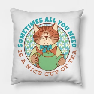 All You Need is Tea Cat Pillow