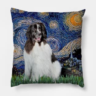 Starry Night Adapted to Include a Newfoundland Landseer Pillow