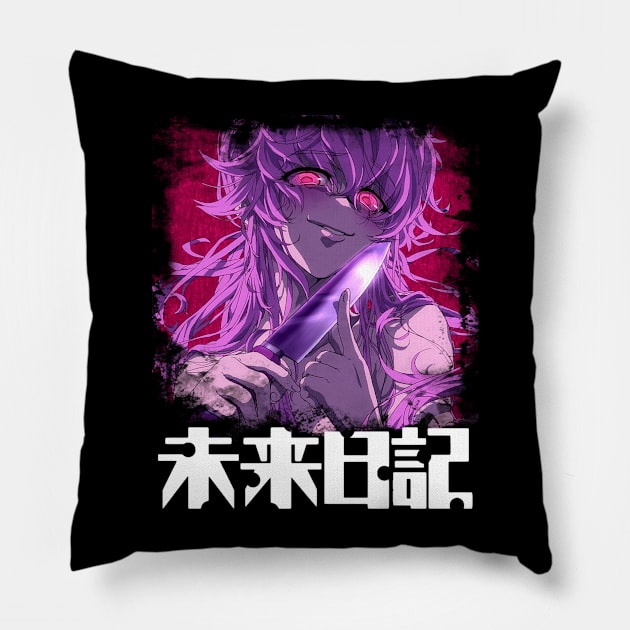 Yuno Gasai Madness Unleashed Pillow by A Cyborg Fairy