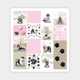 Dog Lovers Patchwork Pattern Magnet