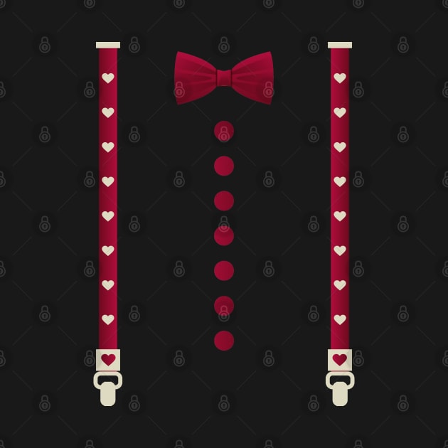 Hearts Bow Tie & Suspenders Valentine's Day Costume by Tesszero