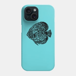 Discus Fish or Pompadour Fish - animal drawing for fish lovers Phone Case