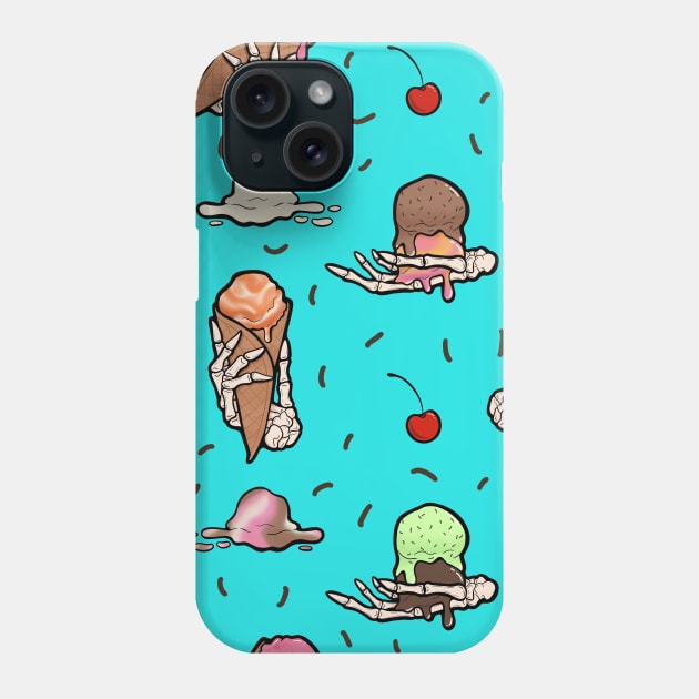 Skeleton Scoops Phone Case by JBeasleyDesigns