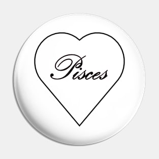 Pisces Zodiac Heart Pin