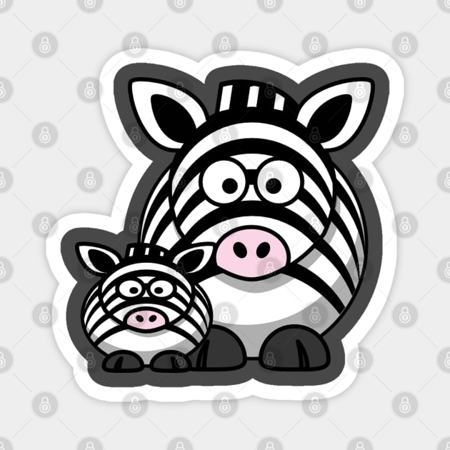 Cute Zebra Magnet by TinPis