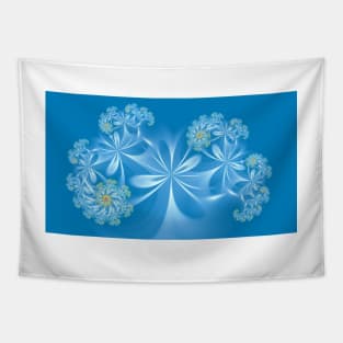 Blue Floral Design Tapestry