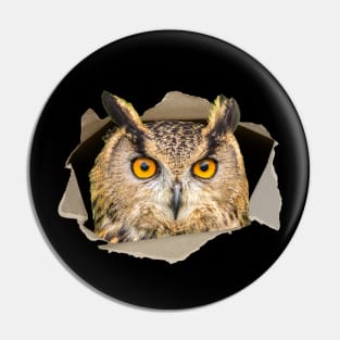 Great Horned Owl Lover Funny Bird Graphic Pin