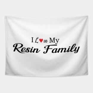 I love My Resin Family in black with red heart Tapestry