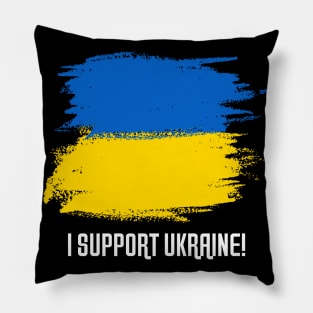 I Support Ukraine Patriotic Solidarity Flag Design Pillow