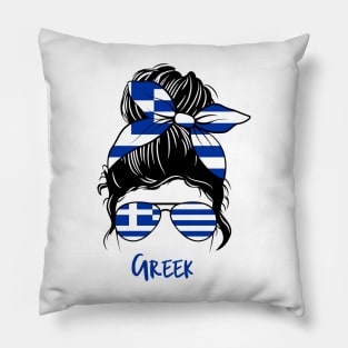 Greece girl, Greece Flag, Greece gift heritage, Greek girlfriend Pillow