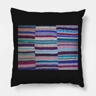 vintage style colorful hand knitted stripes Pillow