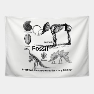 fossil, Proof that dinosaurs were alive a long time ago, dinosaur, an ammonite, a trilobite Tapestry