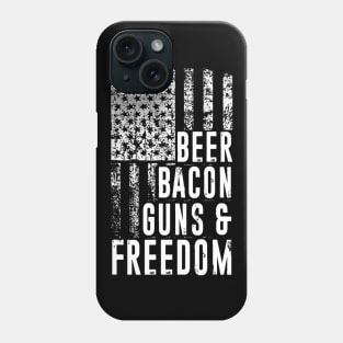 Patriotic USA Flag Design  Beer Bacon Guns And Freedom Phone Case