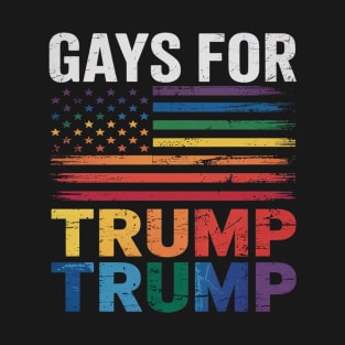Gays For Trump LGBT Pride Gay Rainbow Flag Vote Republican T-Shirt