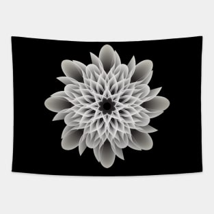 Beautiful Black and White Artistic Flower Tapestry