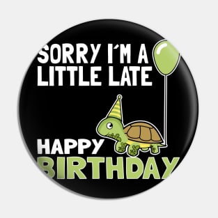 Funny Cute Turtle Birthday Gift Child Bday Present for Kids Pin