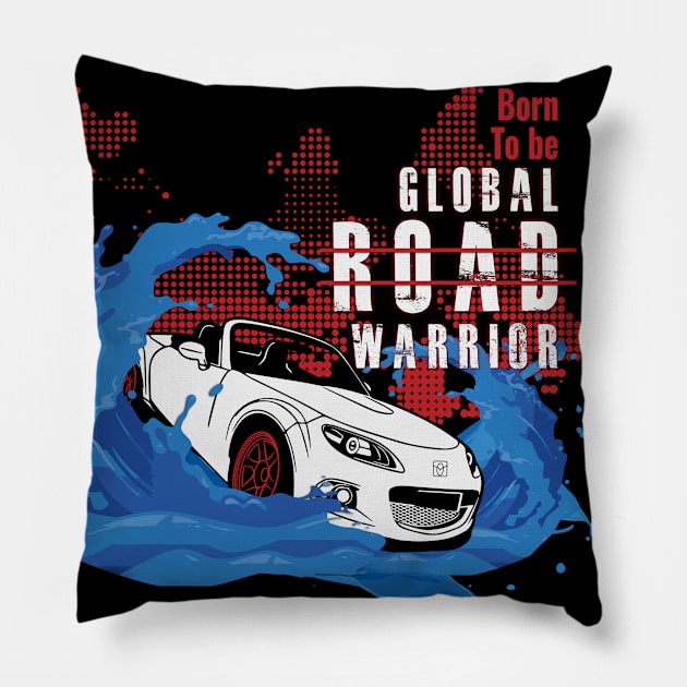 Global Road Warrior Pillow by madlymelody