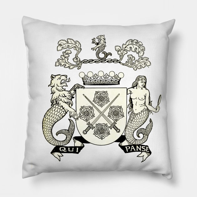 Mermaid coat of arms Pillow by nineshirts