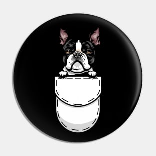 Funny Boston Terrier Pocket Dog Pin