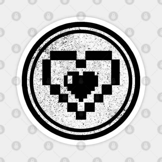 8 Bit Heart Old School Gamer Magnet by Muzehack