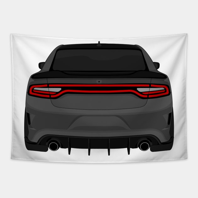 DODGE CHARGER DARK-GREY Tapestry by VENZ0LIC