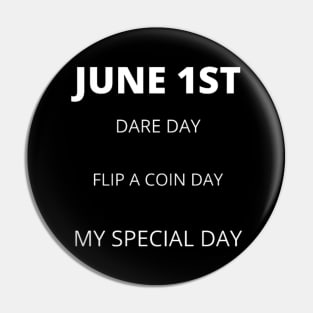 June 1st birthday, special day and the other holidays of the day. Pin