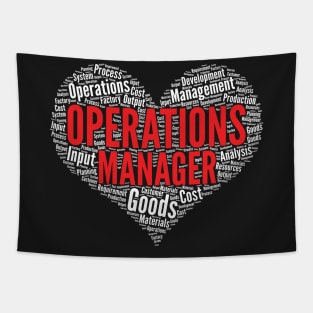 Operations manager Heart Shape Word Cloud Design design Tapestry