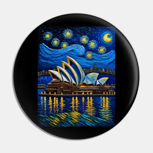 Sydney Opera House in Starry Night Pin