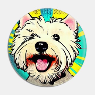 Happy Westie Pop Art Pin