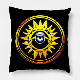 Visionary Emblem All-Seeing Eye within Golden Sunburst Pillow