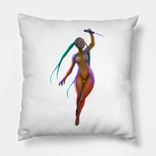 Neon bodysuit - transparent version Pillow