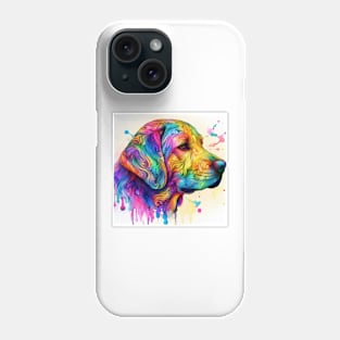 Abstract painting of a Lab looking Dog Phone Case