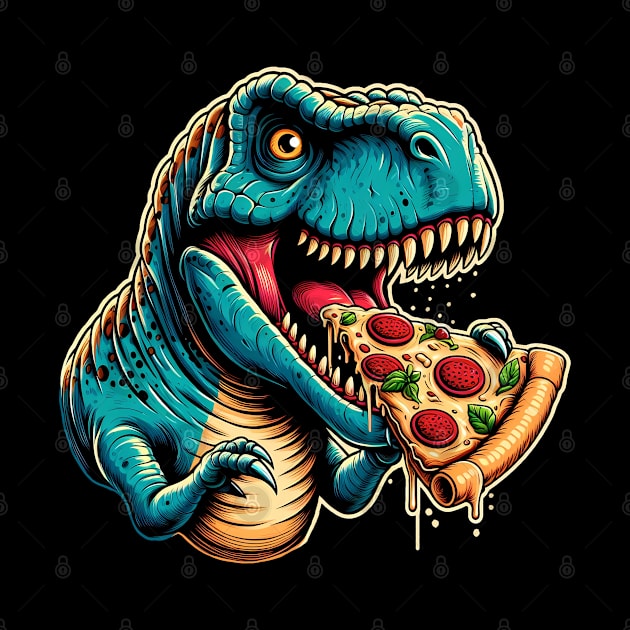 Tyrannosaurus Rex Eating Pizza by cowyark rubbark