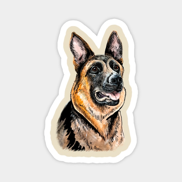 German shepherd Magnet by VicaVeresk