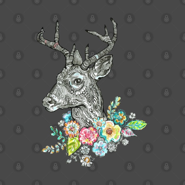 Floral Deer - 1. by FanitsaArt