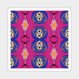 retro Iznik and Suzane Style Pink pattern Magnet