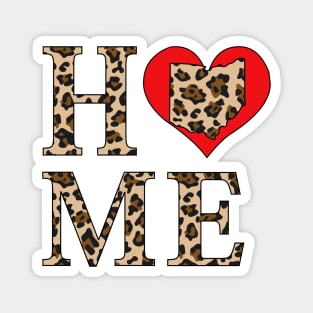 Ohio Home Leopard Print Magnet