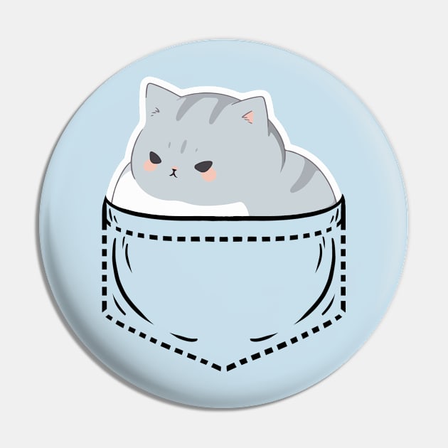 British Shorthair in a pocket Pin by RetroPandora