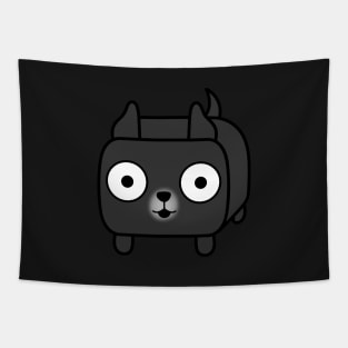 Pit Bull Loaf - Black Pitbull with Cropped Ears Tapestry