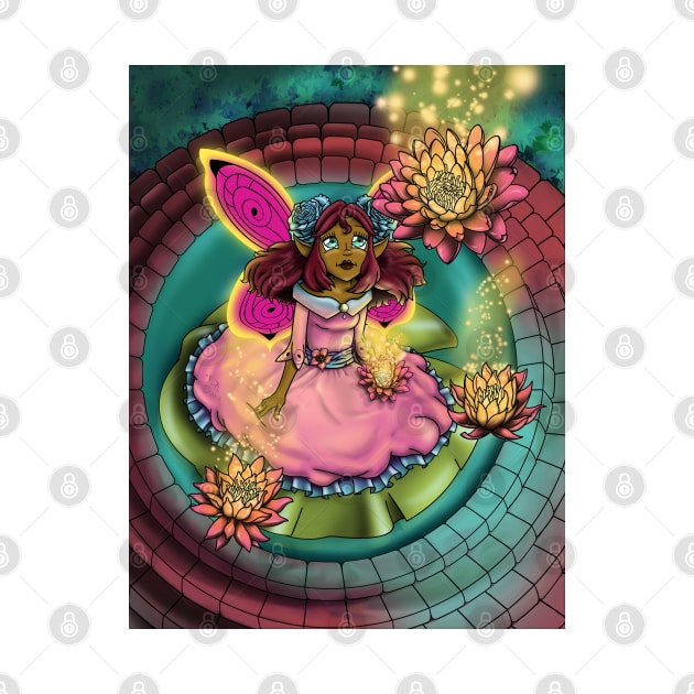 African American Fairy and Water Lilies by treasured-gift