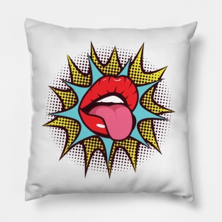 Pop art makeup vintage Pillow